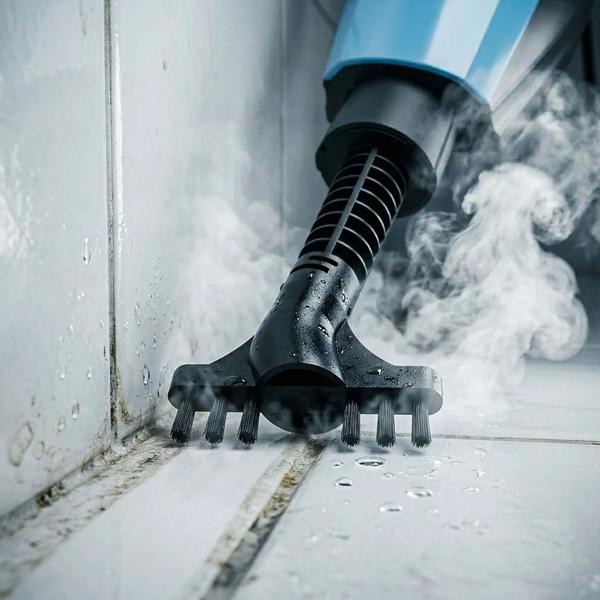 Dampfreiniger Dampfmopp 1500 W mit Zubehörset, Dampfbesen mit 550 ml Wassertank, 110 °C Dampf, schwenkbarem Dreieckskopf und 5 m Kabel für alle Böden