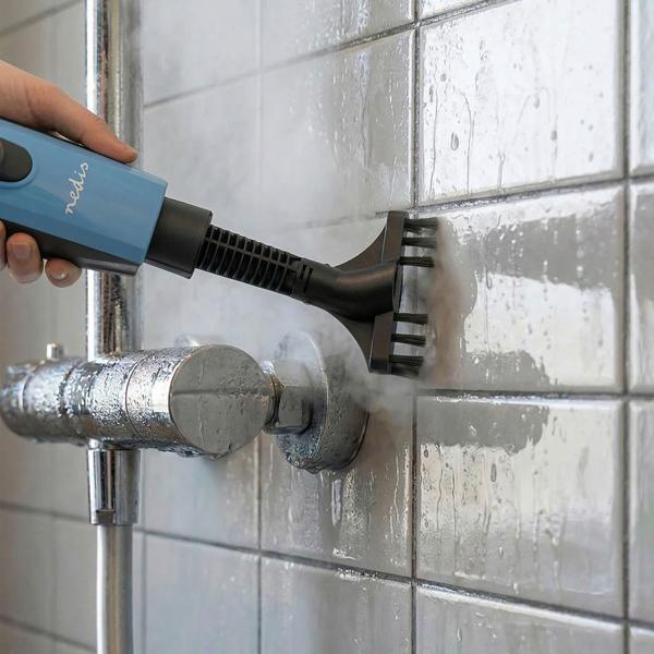 Dampfreiniger Dampfmopp 1500 W mit Zubehörset, Dampfbesen mit 550 ml Wassertank, 110 °C Dampf, schwenkbarem Dreieckskopf und 5 m Kabel für alle Böden