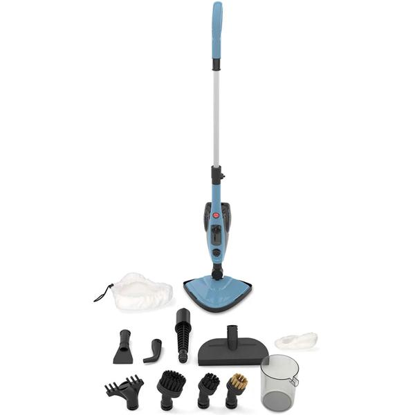 Dampfreiniger Dampfmopp 1500 W mit Zubehörset, Dampfbesen mit 550 ml Wassertank, 110 °C Dampf, schwenkbarem Dreieckskopf und 5 m Kabel für alle Böden