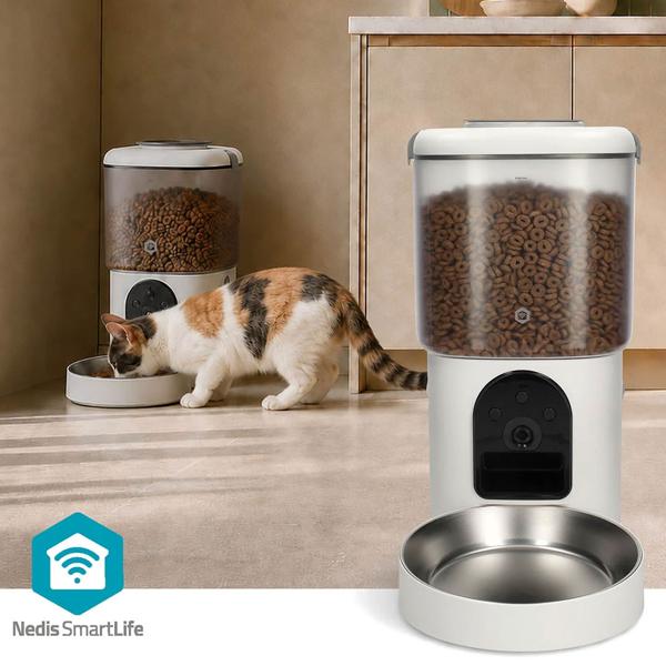Futterautomat für Katzen und Hunde mit Kamera und App, WLAN Futterspender 4,5 l mit 2K Live-Video, Zwei-Wege-Audio, Portionierung und Edelstahlnapf