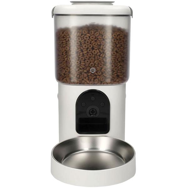 Futterautomat für Katzen und Hunde mit Kamera und App, WLAN Futterspender 4,5 l mit 2K Live-Video, Zwei-Wege-Audio, Portionierung und Edelstahlnapf
