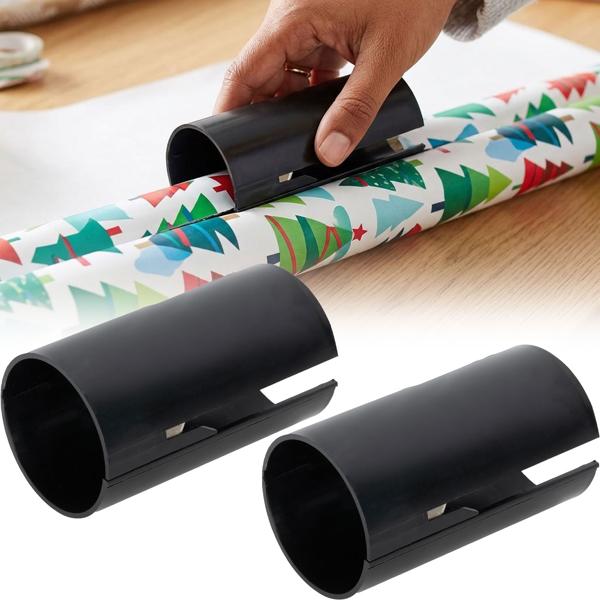 2er-Set Geschenkpapier-Schneider für gerade Schnitte, Geschenkpapier Cutter zum Aufschieben auf die Rolle, ohne Schere, ideal für Weihnachten & Geburtstag