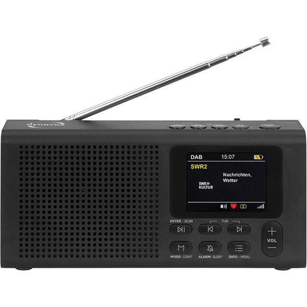 DAB+ Radio tragbar mit Bluetooth und Weckfunktion, Digitalradio DAB+ und UKW, Farbdisplay, 2 Weckzeiten, Netz- oder Batteriebetrieb, schwarz