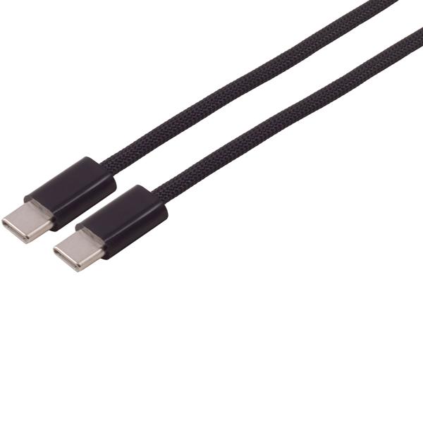 USB-C Kabel 1 m schwarz 240W, USB-C auf USB-C Ladekabel mit Nylon Textilmantel, PD 3.1 Schnellladekabel und Datenkabel USB 2.0 für Laptop und Handy
