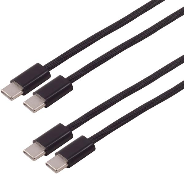 2er-Set USB-C Kabel 1 m schwarz 240W, USB-C auf USB-C Ladekabel mit Nylon Textilmantel, PD 3.1 Schnellladekabel und Datenkabel USB 2.0 für Laptop und Handy