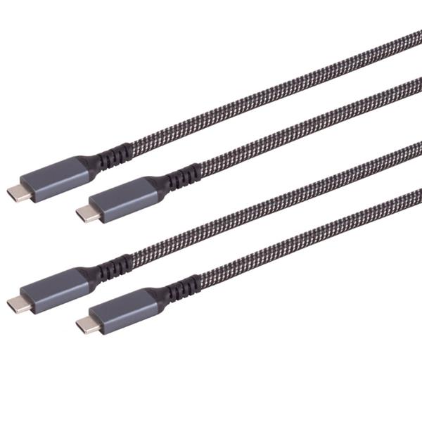 2er-Set USB-C Kabel mit 100W Ladeleistung, 1 m, USB 3.2 Gen 2 Datenkabel mit 10 Gbit/s und 4K Video, USB-C auf USB-C Ladekabel Textil für Laptop, Monitor, SSD