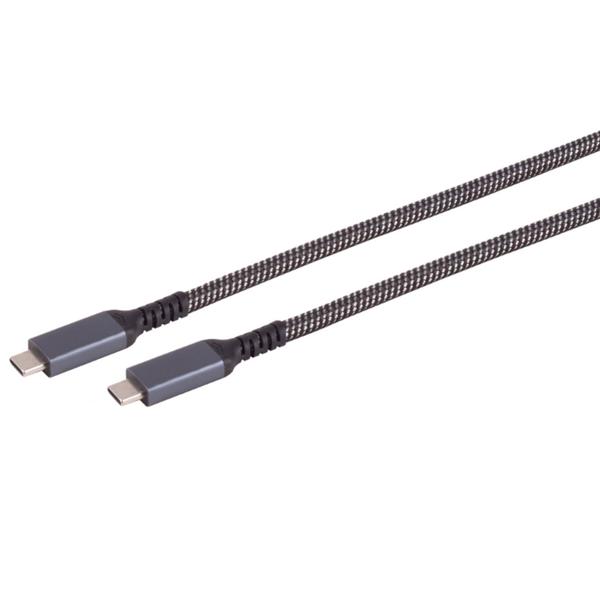 2er-Set USB-C Kabel mit 100W Ladeleistung, 1 m, USB 3.2 Gen 2 Datenkabel mit 10 Gbit/s und 4K Video, USB-C auf USB-C Ladekabel Textil für Laptop, Monitor, SSD