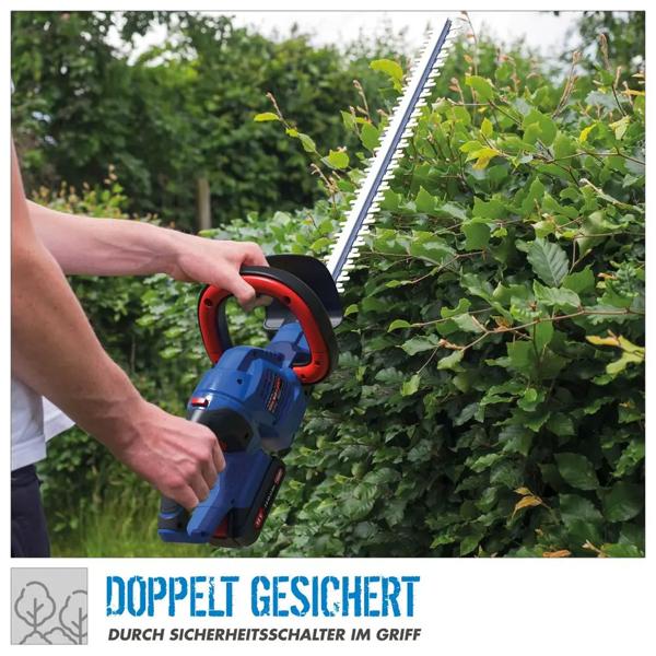 Akku Heckenschere 18V mit 51 cm Schnittlänge, kabellose Heckenschere mit Diamantschliff Messern und drehbarem Griff, ohne Akku und Ladegerät