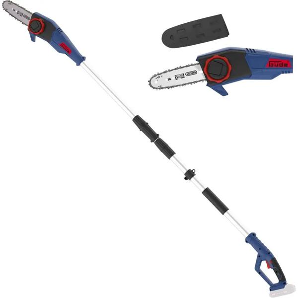 Akku Hochentaster 18V Teleskop Astsäge bis 2,49 m, Akku Kettensäge für Äste mit 24 cm Schwert, Kettenschmierung, Schnellspanner, ohne Akku