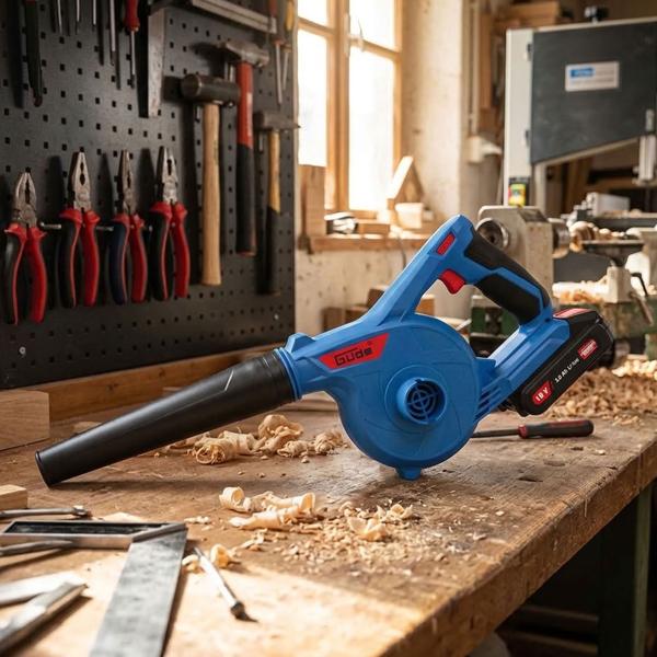 Akku Bläser und Sauger 18V kompakt, Akku Gebläse und Handsauger 2 in 1 mit 3 Stufen und Schmutzfangsack für Werkstatt, ohne Akku und Ladegerät