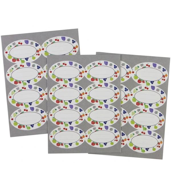 Etiketten für Einmachgläser 24 Stück, selbstklebende Aufkleber aus Papier zum Beschriften von Konfitüre, Eingemachtem und Vorratsgläsern, in 2 Grössen