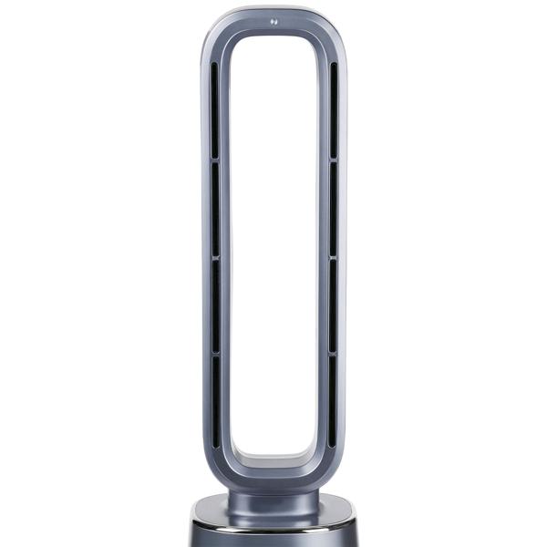 Chauffage soufflant sans rotor 2000 W, chauffage soufflant PTC en céramique sans pales avec télécommande, thermostat, oscillation à 45°, minuteur et lumière d’ambiance, argent