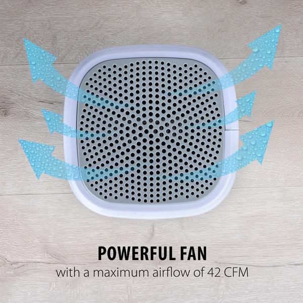 Compact electric dehumidifier 800 ml, quiet mini dehumidifier for bedroom, bathroom, cellar, dressing room and caravan, up to 330 ml per day, 22.5 W