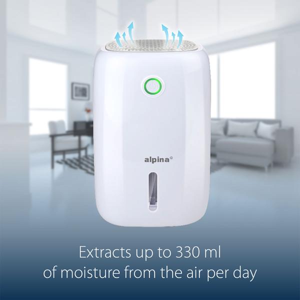 Compact electric dehumidifier 800 ml, quiet mini dehumidifier for bedroom, bathroom, cellar, dressing room and caravan, up to 330 ml per day, 22.5 W