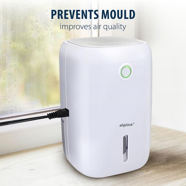 Compact electric dehumidifier 800 ml, quiet mini dehumidifier for bedroom, bathroom, cellar, dressing room and caravan, up to 330 ml per day, 22.5 W