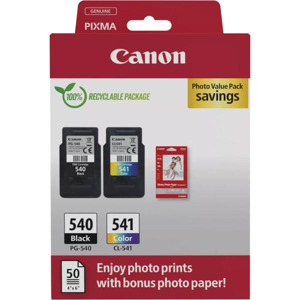 Canon PG-540 / CL-541 Druckerpatronen Multipack, Original Tintenpatronen schwarz und farbig, 2 Patronen für je ca. 180 Seiten, für Pixma MG, MX und TS Drucker
