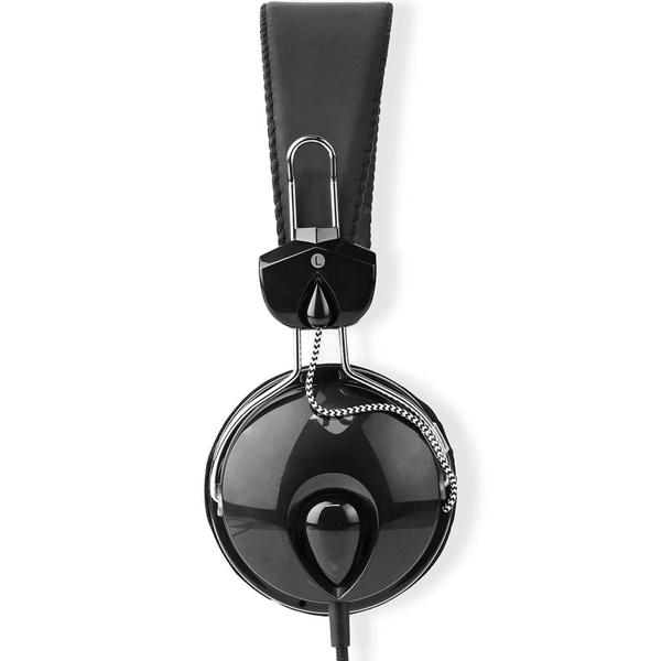 Casque on-ear avec câble USB-C, filaire avec transducteurs de 40 mm, coussinets rembourrés et arceau réglable, câble tressé 1,1 m, noir