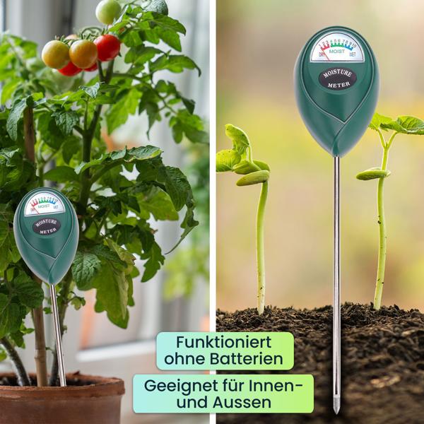 3er-Set Feuchtigkeitsmessgerät für Pflanzenböden, Feuchtigkeitssensor / Hygrometer Pflanzenerde, zeigt präzise die Feuchtigkeit im Boden an
