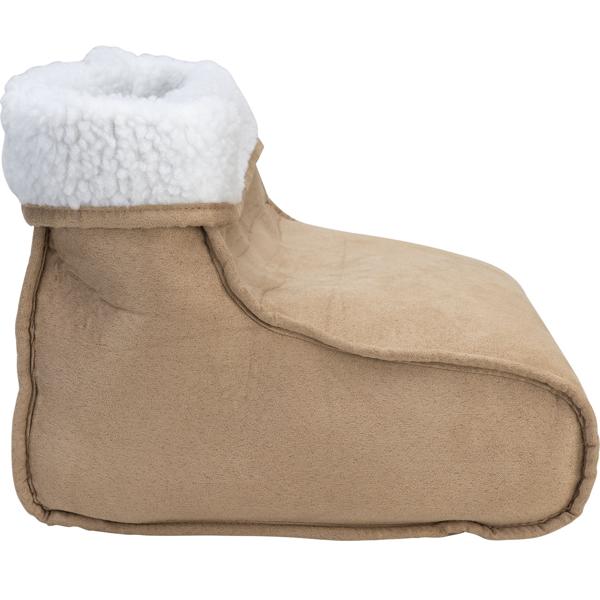 Cuddly 2in1 foot warmer, vibration massage, remote control, teddy lining, brown - Warm feet & relaxing massage, feel-good comfort