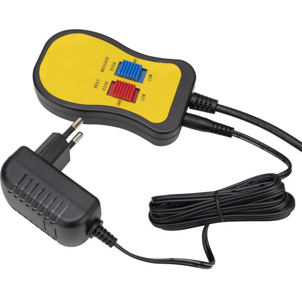 Cuddly 2in1 foot warmer, vibration massage, remote control, teddy lining, brown - Warm feet & relaxing massage, feel-good comfort