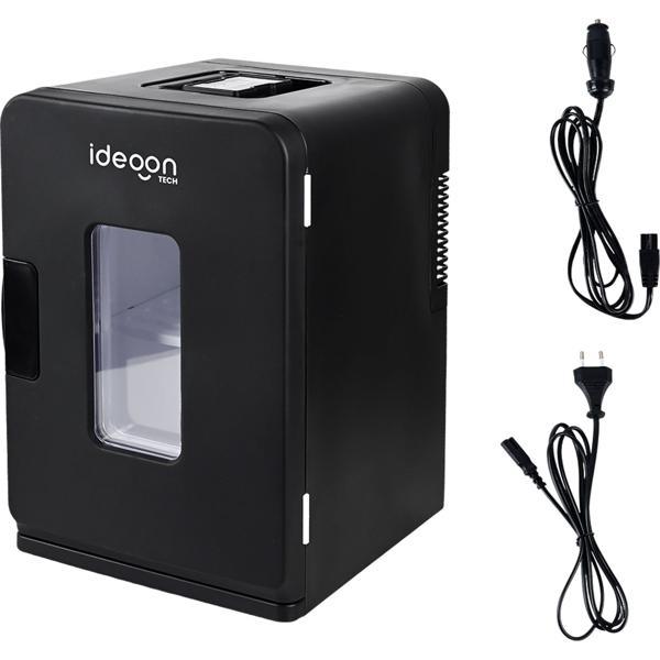 Mini‑frigo mobile 14L avec fonction froid/chaud – petit frigo de voiture 12V 230V, mini‑frigo avec fenêtre de visualisation & poignée de transport, noir