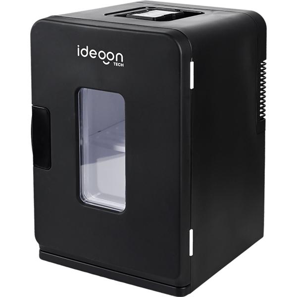 Mini‑frigo mobile 14L avec fonction froid/chaud – petit frigo de voiture 12V 230V, mini‑frigo avec fenêtre de visualisation & poignée de transport, noir