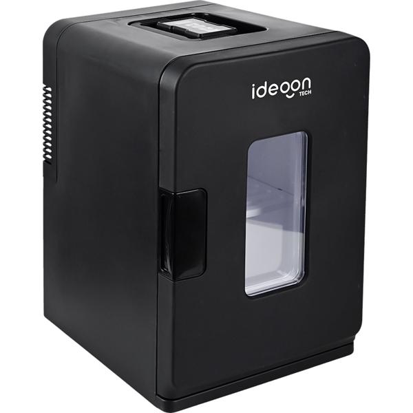 Mini‑frigo mobile 14L avec fonction froid/chaud – petit frigo de voiture 12V 230V, mini‑frigo avec fenêtre de visualisation & poignée de transport, noir