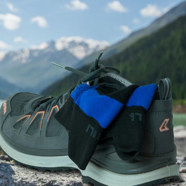 Chaussettes techniques running, unisexes, 41-45, bleu et noir