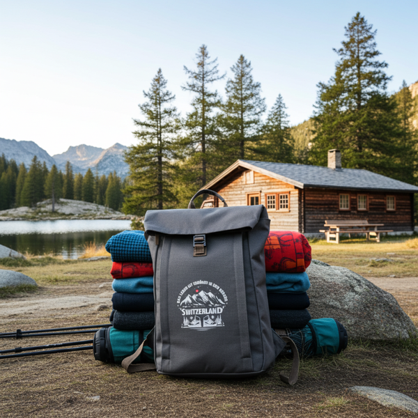 Hochwertiger HALFAR® Marken-Rolltop-Rucksack, anthrazit, mit einzigartigem Design-Aufdruck. Komfortabel, langlebig, perfekt für jedes Abenteuer