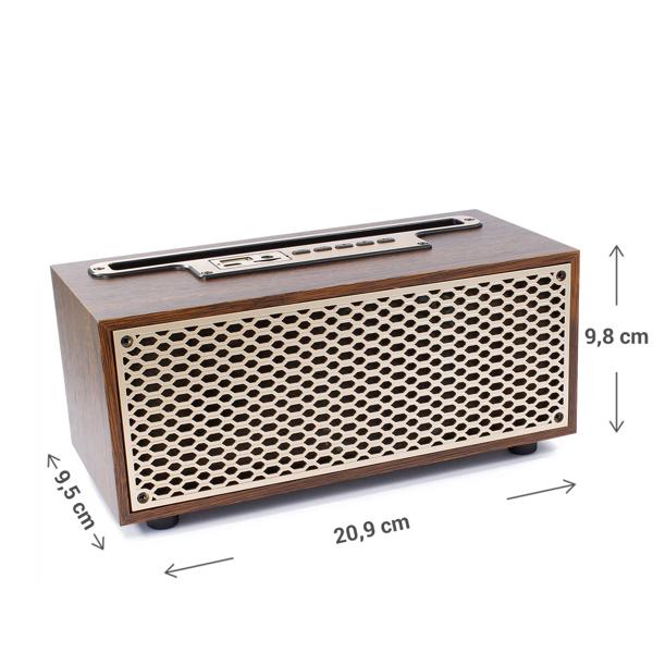 Radio Bluetooth e FM vintage senza tempo: radio wireless in legno compatta (20,9 x 9,5 x 9,8 cm) - il mix perfetto di design retrò e tecnologia moderna