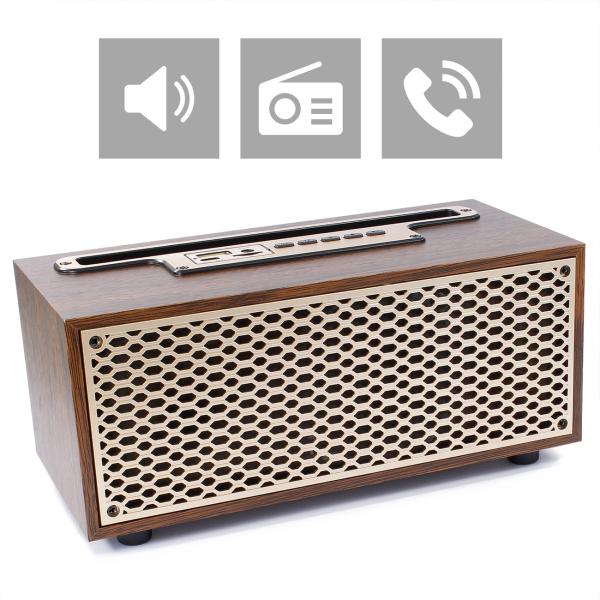 Radio Bluetooth e FM vintage senza tempo: radio wireless in legno compatta (20,9 x 9,5 x 9,8 cm) - il mix perfetto di design retrò e tecnologia moderna
