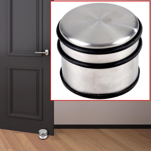 Stainless steel doorstop, door wedge with rubber lining for easy placement