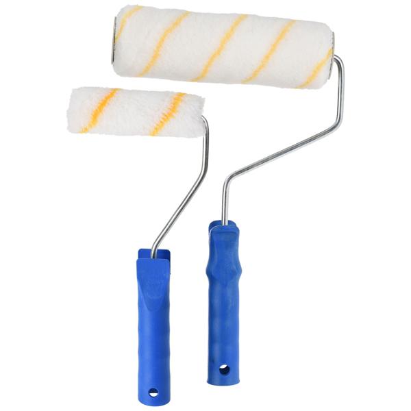 Paint roller set, 5 pieces, 1 tray and 2 handles with 2 rollers 10 and 18 cm long