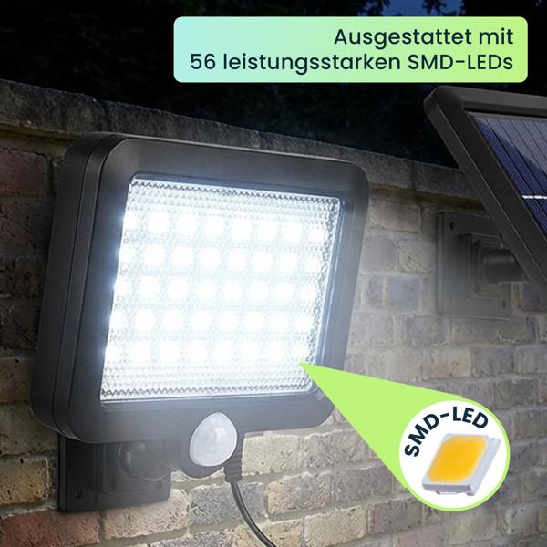 2er Set Leistungsstarkes LED-Flutlicht mit Solarbetrieb & Bewegungssensor, wetterfest (IP44), ideal für Garten, Einfahrt & Terrasse, energieeffizient & hell