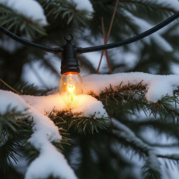 Stimmungsvolle Lichterkette mit 10 Flammen-Glühbirnen, 5,1m – IP44, täuschend echter Flammeneffekt für Outdoor & Indoor 