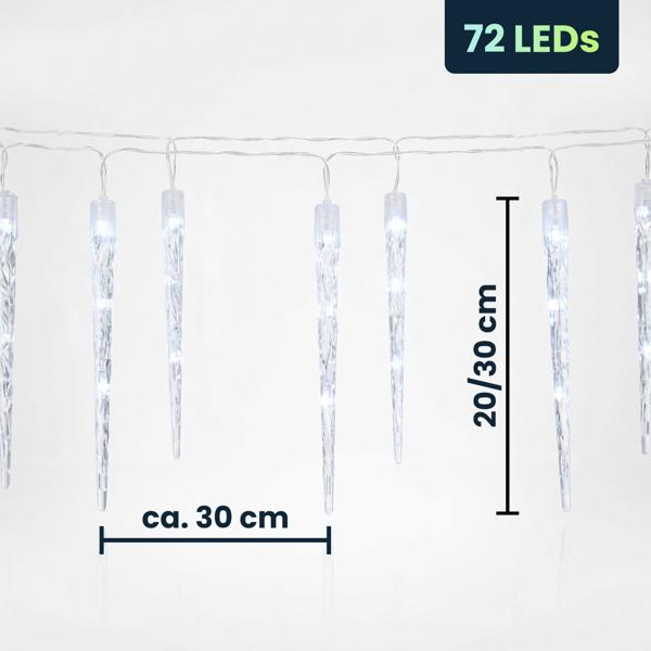Guirlande lumineuse Stalactites à LED, 8 modes avec minuteur, IP44