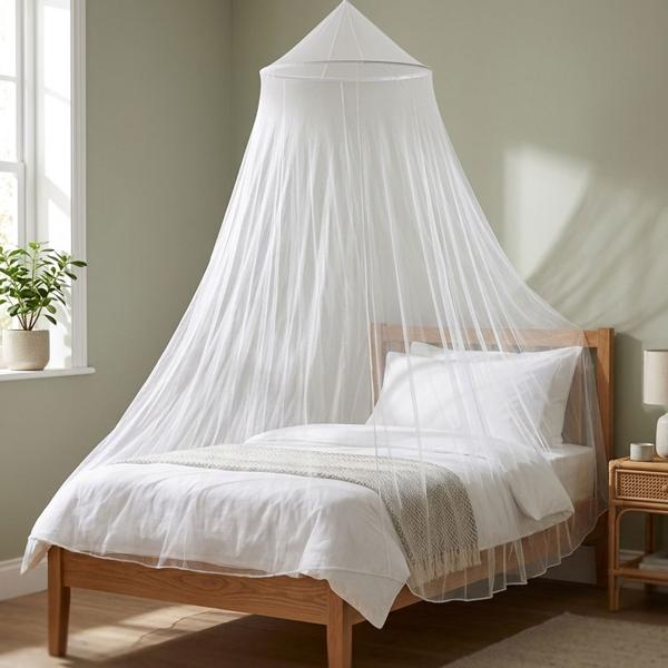 Moustiquaire pour lit simple, 144 Mesh, 325 cm, blanche – moustiquaire à mailles serrées pour un sommeil tranquille et sans piqûres