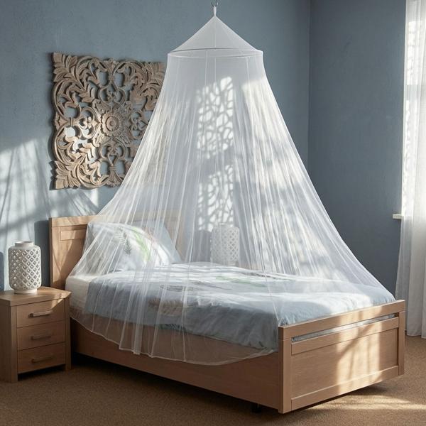 Moustiquaire pour lit simple, 144 Mesh, 325 cm, blanche – moustiquaire à mailles serrées pour un sommeil tranquille et sans piqûres