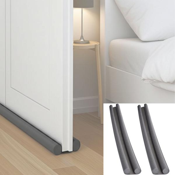 set of 2 door bottom seal, gray, draught stopper for door thicknesses up to 35 cm and width 98 cm