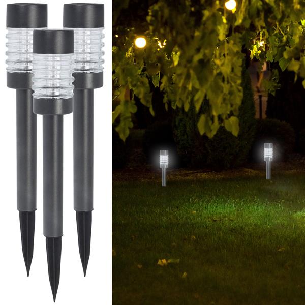 6er-Set LED-Solarleuchte mit Edelstahl, Wegeleuchten