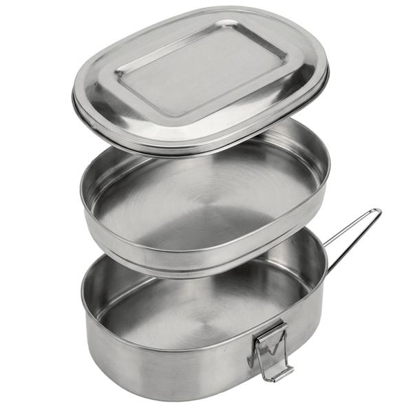 Edelstahl Brotbox, 1,2 L - Hygienisch, Robust & Geruchsneutral - Lunchbox ideal für Schule, Arbeit, Picknick - Inkl. Deckel, Haltegriff - 18x14x7.5cm