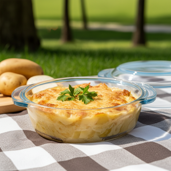 Glas Auflaufform mit Deckel - 1700ml/1500ml Borosilikatglas - Hitzebeständig für Ofen, Spülmaschine, Mikrowelle - Vielseitig zum Kochen, Warmhalten, Servieren