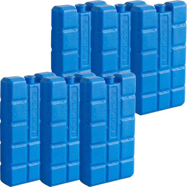 Elementi refrigeranti set da 6 – Blocchi frigo da 200 g per borsa frigo e box termico – Piccoli accumulatori di freddo per fuori casa, campeggio e picnic – Blu, raffreddamento di lunga durata