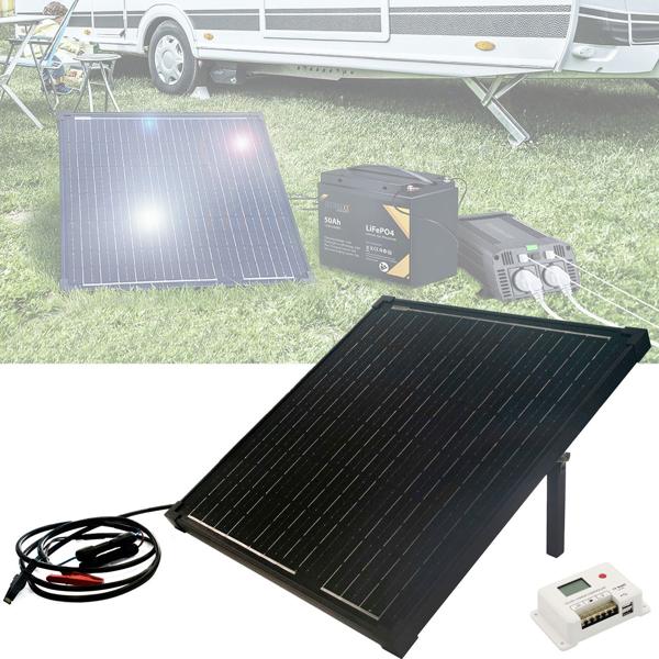 Panneau solaire 50W haute performance avec régulateur de charge USB 10A – module solaire monocristallin – énergie mobile pour une indépendance maximale et des performances optimales