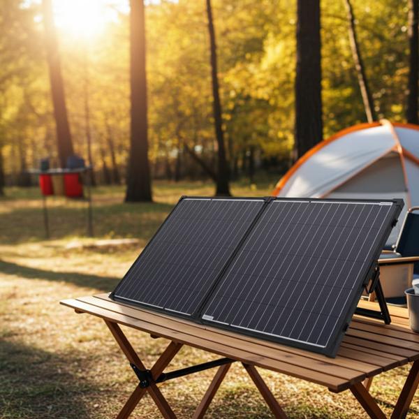 Panneau solaire pliable, 18 V et 100 watts à haut rendement, cellules solaires monocristallines, incl. régulateur de charge, 2 ports USB, recharge des stations électriques portables et batteries 12/24 V
