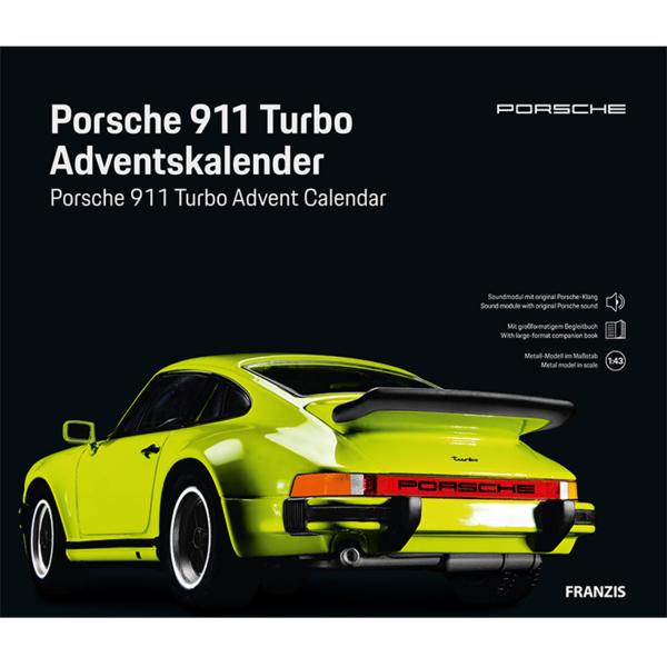 Advent calendar, model car Porsche 911 Turbo, scale 1:43, with sound module