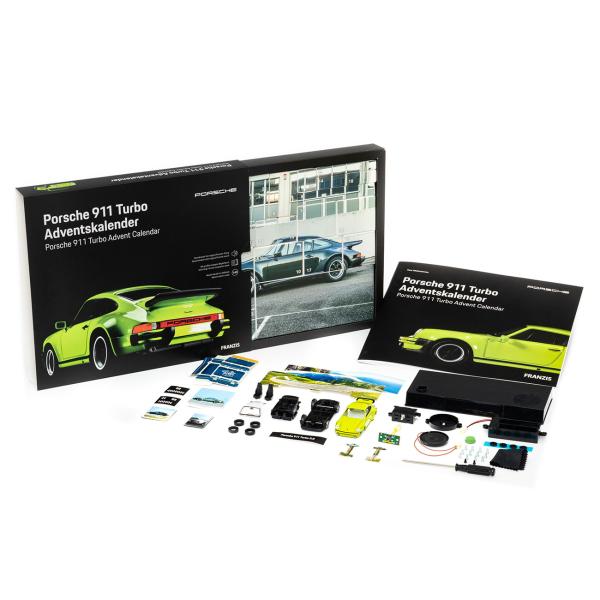 Advent calendar, model car Porsche 911 Turbo, scale 1:43, with sound module