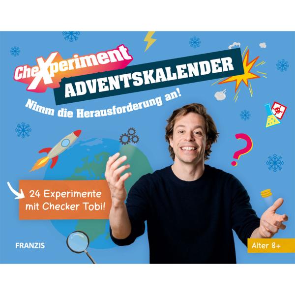 Calendrier de l‘Avent CheXperiment - 24 Expériences avec Checker Tobi - Dès 8 ans, ludique, éducatif, sans plastique - Produit en allemand