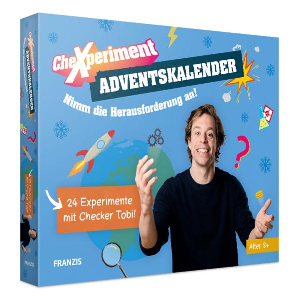 Calendrier de l‘Avent CheXperiment - 24 Expériences avec Checker Tobi - Dès 8 ans, ludique, éducatif, sans plastique - Produit en allemand