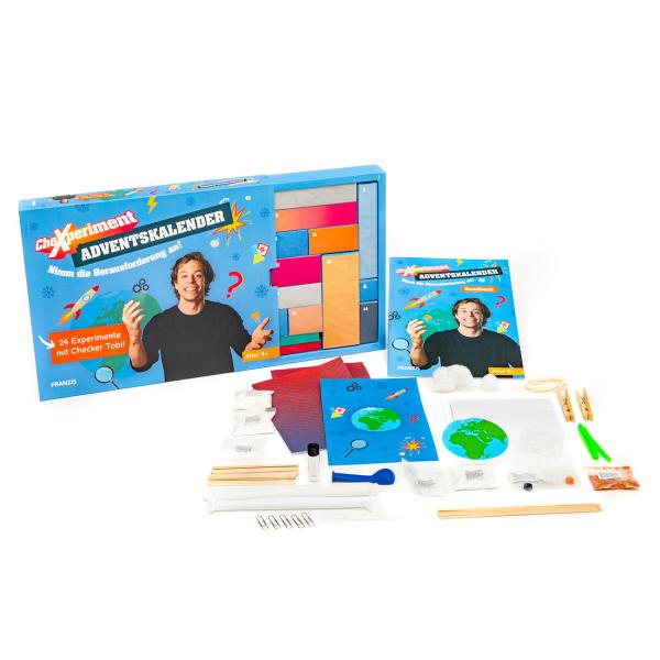 Calendrier de l‘Avent CheXperiment - 24 Expériences avec Checker Tobi - Dès 8 ans, ludique, éducatif, sans plastique - Produit en allemand